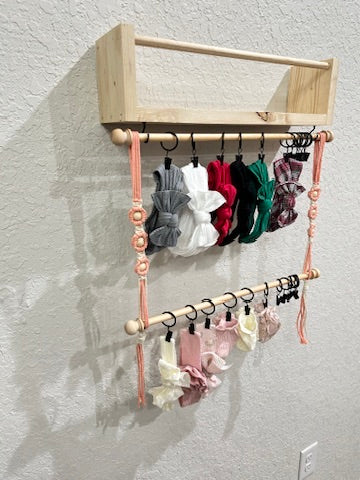 Headband and Bow Holder- Nursey Wood Shelf