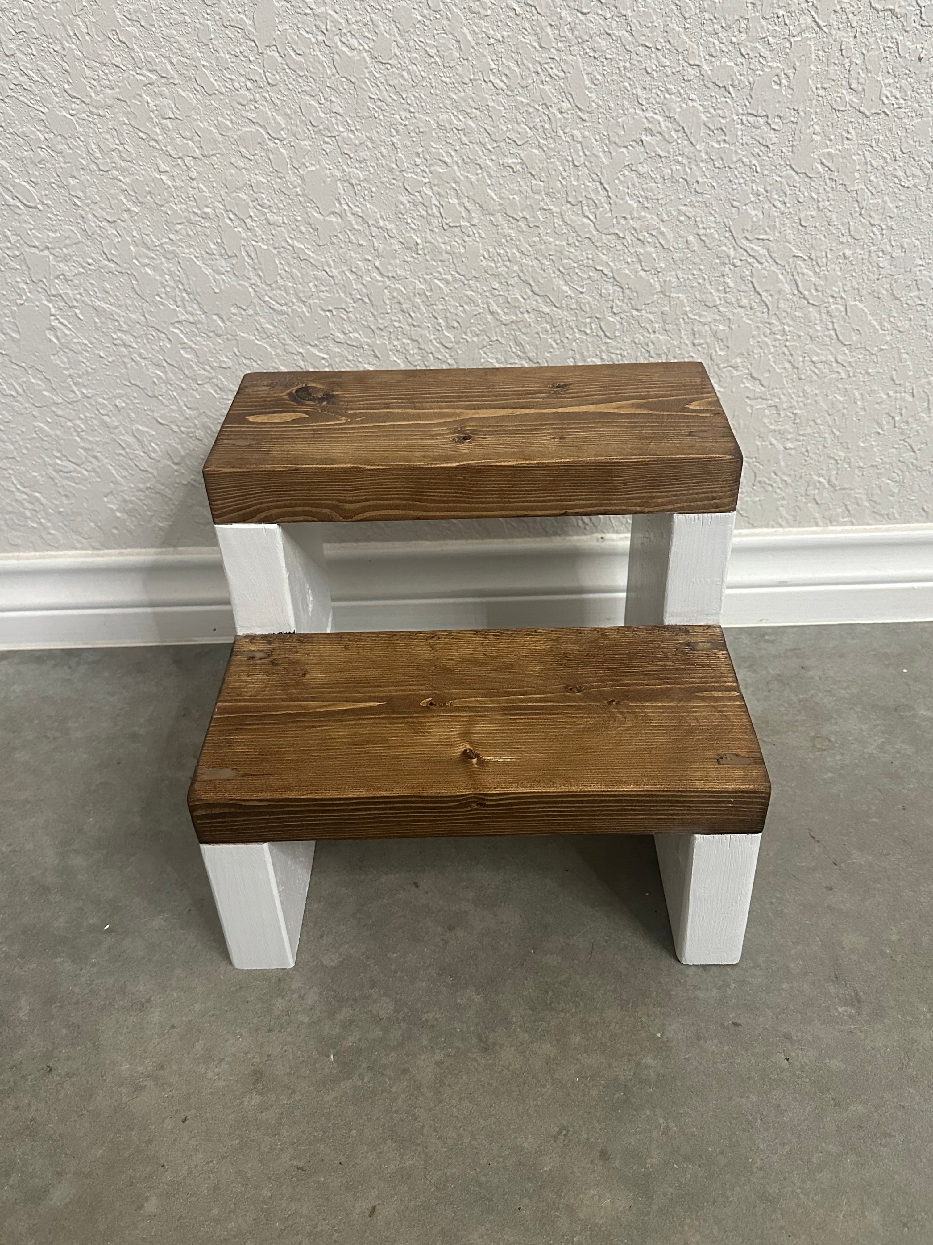 Wooden 2-Step Kids' Step Stool - Children's Furniture- Children's step stool- Custom Made