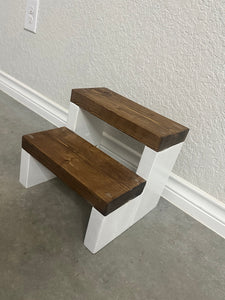 Wooden 2-Step Kids' Step Stool - Children's Furniture- Children's step stool- Custom Made