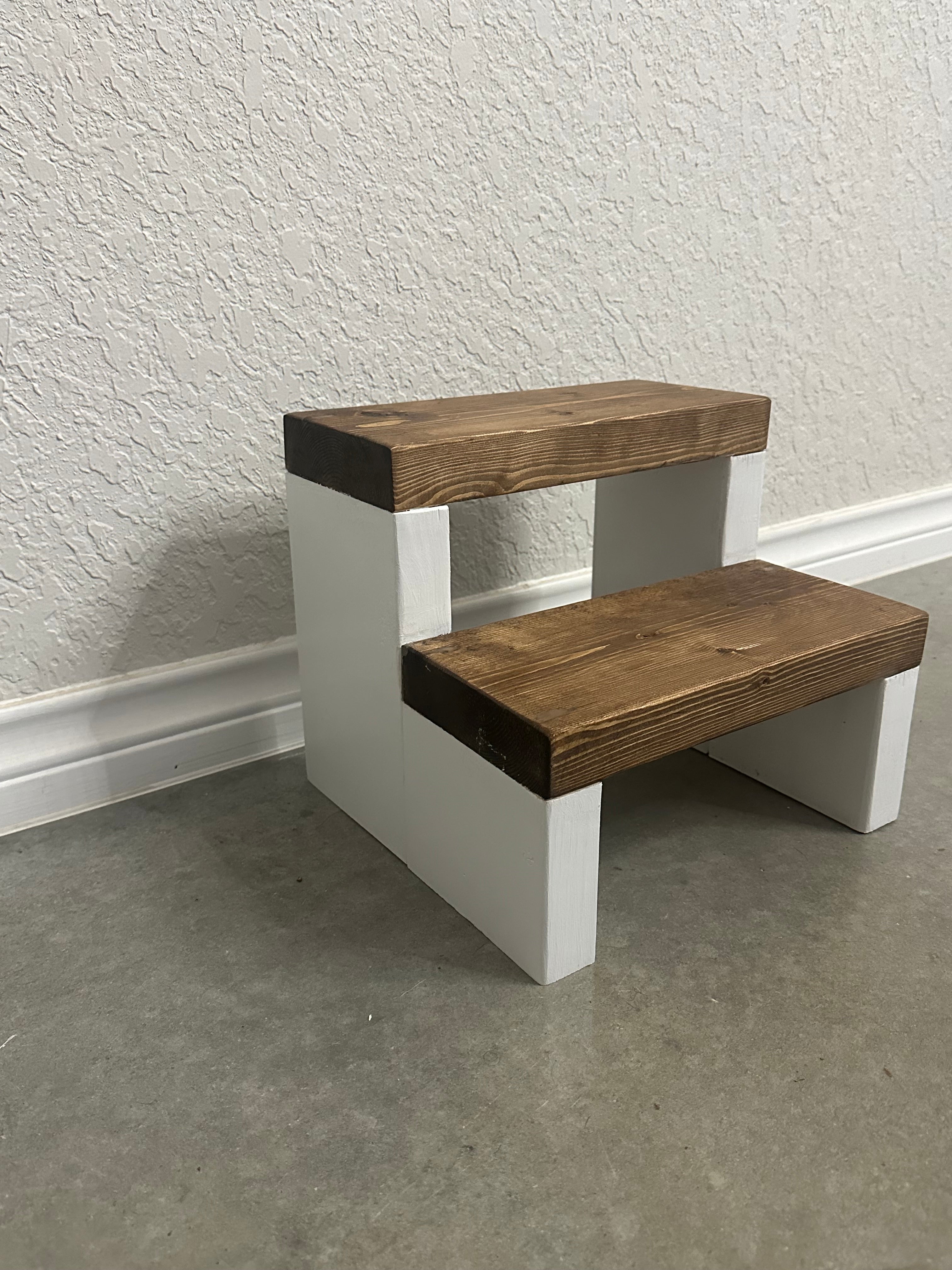 Wooden 2-Step Kids' Step Stool - Children's Furniture- Children's step stool- Custom Made