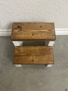 Wooden 2-Step Kids' Step Stool - Children's Furniture- Children's step stool- Custom Made